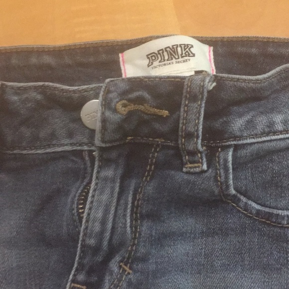 PINK cut off jean shorts - Picture 2 of 6